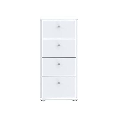 Forte Tempra 2 byrå 4 lådor, trämaterial, vit, B x H x D: 38,6 x 85,5 x 34,8 cm Forte Tempra 2 byrå 4 lådor, trämaterial, vit, B x H x D: 38,6 x 85,5 x 34,8 cm