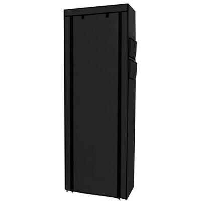 INTIRILIFE Tyggarderob 170 x 58 x 28 cm i RAVEN SVART – låsbart vikbart canvasskåp skoskåp med dragkedja, sidfickor och 9 hyllor – icke-vävd vikbar textilförvaring INTIRILIFE Tyggarderob 170 x 58 x 28 cm i RAVEN SVART – låsbart vikbart canvasskåp skoskåp med dragkedja, sidfickor och 9 hyllor – icke-vävd vikbar textilförvaring