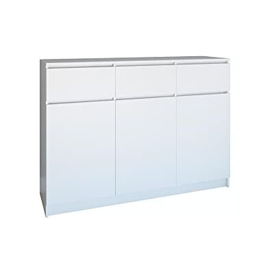 Oggi Lugo 3D3S vit byrå, 3 lådor, modern design, sovrumsmöbler, hög glans, utrymmesbesparande, möblerbord Oggi Lugo 3D3S vit byrå, 3 lådor, modern design, sovrumsmöbler, hög glans, utrymmesbesparande, möblerbord