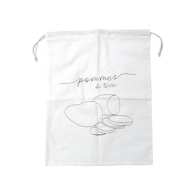 FACKELMANN 47067 förvaringspåse för potatis, förvaringspåse i bomull, potatisväska, bomull, vit, 41,5 x 32,3 cm FACKELMANN 47067 förvaringspåse för potatis, förvaringspåse i bomull, potatisväska, bomull, vit, 41,5 x 32,3 cm