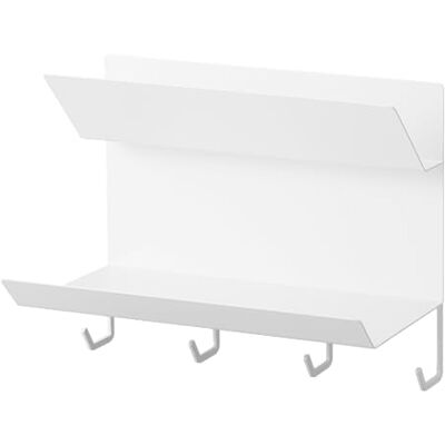 YAMAZAKI Home Tower magnetisk 2-nivås entréorganisatör – förvaring för handskar och hattar med krokar för nycklar och väskor – stål YAMAZAKI Home Tower magnetisk 2-nivås entréorganisatör – förvaring för handskar och hattar med krokar för nycklar och väskor – stål