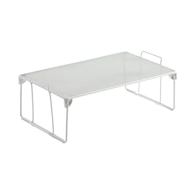 Avilia Förvaringshylla med 1 hylla, för kök och badrum stapelbar, i metall, vit och grå, 41 x 25,5 x 15 cm Avilia Förvaringshylla med 1 hylla, för kök och badrum stapelbar, i metall, vit och grå, 41 x 25,5 x 15 cm