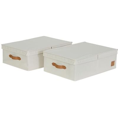 LOVE !T STORE !T LOVE IT STORE IT Premium 2 stycken förvaringslådor med lock M – av linnetyg – set om 2 lådor medium – beige – 50 x 33 x 16 cm vardera LOVE !T STORE !T LOVE IT STORE IT Premium 2 stycken förvaringslådor med lock M – av linnetyg – set om 2 lådor medium – beige – 50 x 33 x 16 cm vardera