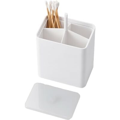 YAMAZAKI 10284 Tower förvaringslåda med tryckförslutning, vit, ABS-plast/polypropylen/silikon, minimalistisk, 6,6 x 9,6 x 10,8 cm (L x B x H) YAMAZAKI 10284 Tower förvaringslåda med tryckförslutning, vit, ABS-plast/polypropylen/silikon, minimalistisk, 6,6 x 9,6 x 10,8 cm (L x B x H)