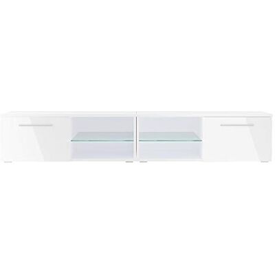 SELSEY - Tenus - Vit Glans - 200 cm - TV Console SELSEY - Tenus - Vit Glans - 200 cm - TV Console