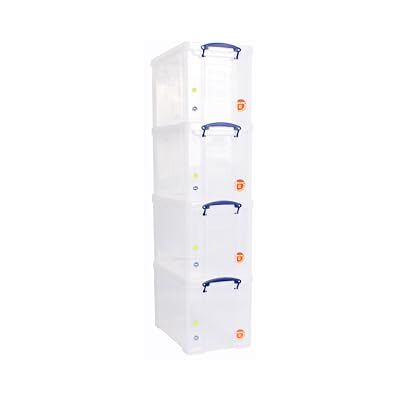 Really Useful Box Verkligen användbar plastförvaringslåda 24 liter klar (förpackning med 4) Really Useful Box Verkligen användbar plastförvaringslåda 24 liter klar (förpackning med 4)