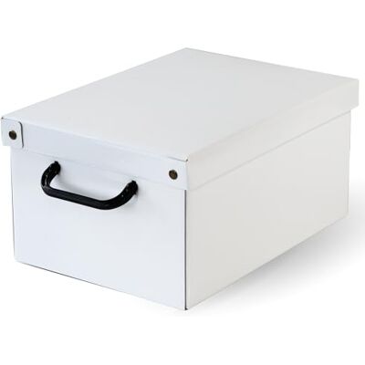 Lavatelli förvaringslåda med lock av kartong för kläder och tvätt, vit förvaring för små lådor, årstidsbyte, organisatör idealisk för vakuumpåsar eller presentförpackning 35 x 25 x 17,5 cm Lavatelli förvaringslåda med lock av kartong för kläder och tvätt, vit förvaring för små lådor, årstidsbyte, organisatör idealisk för vakuumpåsar eller presentförpackning 35 x 25 x 17,5 cm
