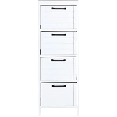 Lastdeco SOURE Multilåda Vit nattduksbord Paulownia Wood Multicaissuer 3 lådor 32 x 27 x 90 cm Lastdeco SOURE Multilåda Vit nattduksbord Paulownia Wood Multicaissuer 3 lådor 32 x 27 x 90 cm