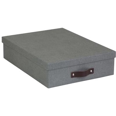 Bigso Box of Sweden Bigso Oskar brevlåda, canvasliknande papperslaminerad fiberplatta med läderhandtag, grå, 3 3 x 10 2 x 13 8 tum Bigso Box of Sweden Bigso Oskar brevlåda, canvasliknande papperslaminerad fiberplatta med läderhandtag, grå, 3 3 x 10 2 x 13 8 tum
