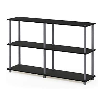 Furinno Besi 4 x 2 industriella mångsidiga hyllor displayställ med metallram, valnötsskydd Furinno Besi 4 x 2 industriella mångsidiga hyllor displayställ med metallram, valnötsskydd
