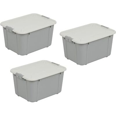 Essential Foods Universal förvaringsbehållare med lock VELUR, uppsättning av 3, storlek 16 l, BPA-fri plast PP, ljusgrå Essential Foods Universal förvaringsbehållare med lock VELUR, uppsättning av 3, storlek 16 l, BPA-fri plast PP, ljusgrå