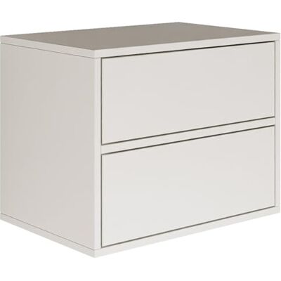 Selsey Nattduksbord hängande svävande vit färg 50 B x 36 m x 40 H cm nattduksbord med två lådor i minimalistisk – push-to-Open – skandinavisk platsbesparande väggmonterad ram Selsey Nattduksbord hängande svävande vit färg 50 B x 36 m x 40 H cm nattduksbord med två lådor i minimalistisk – push-to-Open – skandinavisk platsbesparande väggmonterad ram