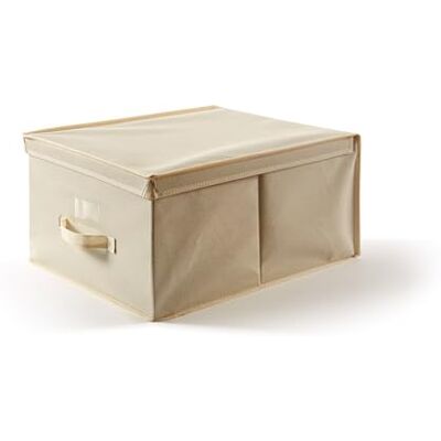 Perfetto Perfekt mer EasyBox förvaringslåda av plast, tyg, ecru, 40 x 50 x 25 cm Perfetto Perfekt mer EasyBox förvaringslåda av plast, tyg, ecru, 40 x 50 x 25 cm