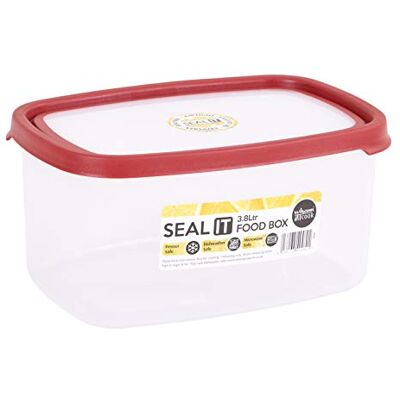 Wham Förvaringslåda, Polypropylen, Transparent/Röd, 3,8L Wham Förvaringslåda, Polypropylen, Transparent/Röd, 3,8L