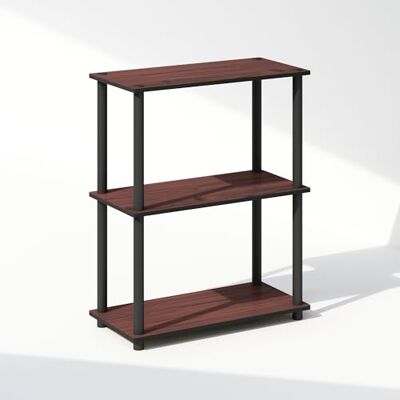 Furinno Turn-N-Tube 3-nivåer mångsidig kompakt displayställ, hyllenhet, bokhylla, mörkt körsbär Furinno Turn-N-Tube 3-nivåer mångsidig kompakt displayställ, hyllenhet, bokhylla, mörkt körsbär