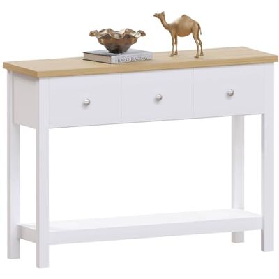 Vida Designs Arlington Konsolbordshylla hall sidoände sminkbord MDF (vit, 3 lådor) Vida Designs Arlington Konsolbordshylla hall sidoände sminkbord MDF (vit, 3 lådor)