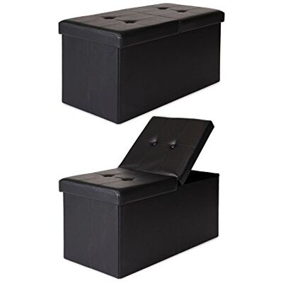 Dibea - Med lock - Svart - 76x38x38 cm - Förvaringsbänk Dibea - Med lock - Svart - 76x38x38 cm - Förvaringsbänk