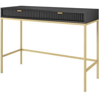 SALSEY Sminkbord - 104 cm - Svart med guldben - VELLORE SALSEY Sminkbord - 104 cm - Svart med guldben - VELLORE