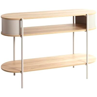 HAKU Konsol, ek, grå, av metall och spånskiva – mått: B 110 x H 76 x D 39 cm, stil: modern HAKU Konsol, ek, grå, av metall och spånskiva – mått: B 110 x H 76 x D 39 cm, stil: modern