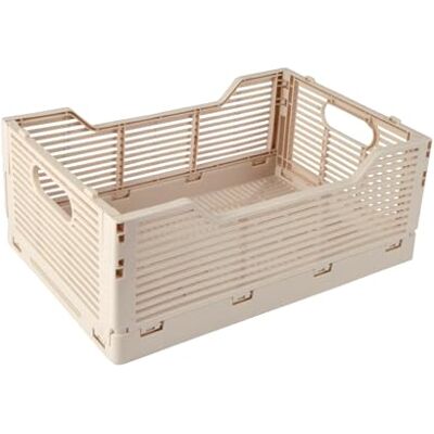Homéa , Vikbar låda storlek M 30 x 20 x h.11,5 cm stapelbar naturlig Homéa , Vikbar låda storlek M 30 x 20 x h.11,5 cm stapelbar naturlig