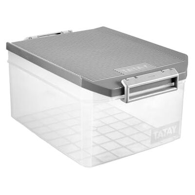 Tatay 1150122 multifunktionell låda 14 l plast grå 39 x 27 x 19 cm Tatay 1150122 multifunktionell låda 14 l plast grå 39 x 27 x 19 cm