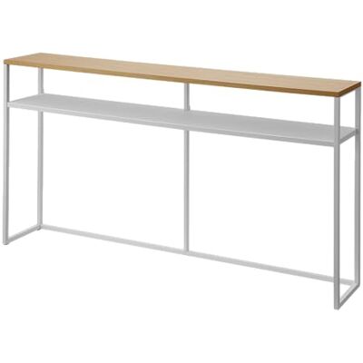 YAMAZAKI 2028 Tower konsolbord med hylla, vit, stål/trä, minimalistisk design, 126 x 20,5 x 65 cm (L x B x H) YAMAZAKI 2028 Tower konsolbord med hylla, vit, stål/trä, minimalistisk design, 126 x 20,5 x 65 cm (L x B x H)