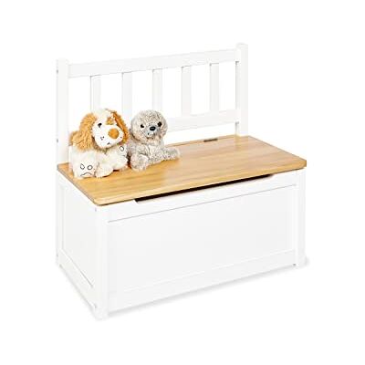 PINOLINO Barnkistbänk 'Fenna', av massivt trä, med klaffdämpare, sitthöjd 29 cm, för barn från 2 år, vit/natur PINOLINO Barnkistbänk 'Fenna', av massivt trä, med klaffdämpare, sitthöjd 29 cm, för barn från 2 år, vit/natur