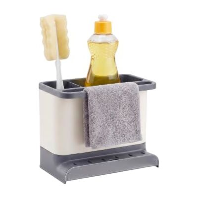 Amig Diskbänksorganisatör Noxi 15,4 x 11,4 x 18 cm Hållbar Stål och Plast Vit Färg Stöd för Svampar, Borstar och Rengöringsmedel med Avtagbar Bricka Amig Diskbänksorganisatör Noxi 15,4 x 11,4 x 18 cm Hållbar Stål och Plast Vit Färg Stöd för Svampar, Borstar och Rengöringsmedel med Avtagbar Bricka