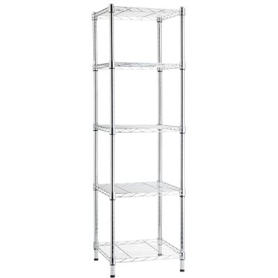 Amazon Basics justerbar hyllenhet i tornmodell med 5 hyllor, förvaringsenhet, krom, 40,6 x 40,6 x 137,2cm (D x B x H) Amazon Basics justerbar hyllenhet i tornmodell med 5 hyllor, förvaringsenhet, krom, 40,6 x 40,6 x 137,2cm (D x B x H)
