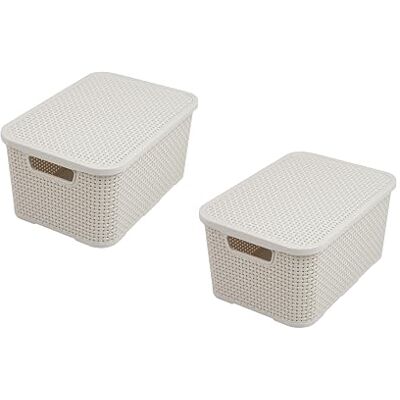 Essential Foods BranQ – Home Essential lockkorg i rotting design uppsättning av 2 storlekar L 19 l, plast PP, grädde, 19 l Essential Foods BranQ – Home Essential lockkorg i rotting design uppsättning av 2 storlekar L 19 l, plast PP, grädde, 19 l