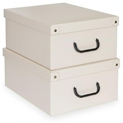 Lavatelli Set med 2 förvaringslådor med lock – säsongsbytesorganisatör i kartong 32 x 42 x 17,5 cm beige, tillverkad i Italien, hållbara, lätta att montera med handtag Lavatelli Set med 2 förvaringslådor med lock – säsongsbytesorganisatör i kartong 32 x 42 x 17,5 cm beige, tillverkad i Italien, hållbara, lätta att montera med handtag