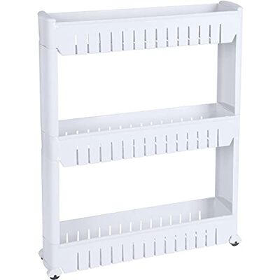 Urban Living RESSERRE 3 hyllor vit med hjul 54 x 72 x 12 cm Urban Living RESSERRE 3 hyllor vit med hjul 54 x 72 x 12 cm