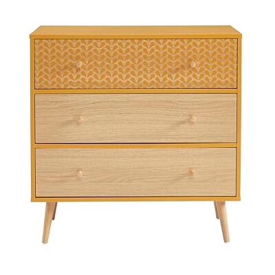 MURRY - 3-drawer - ocher och naturlig - 78 x 39.5 x 80 cm - dresser MURRY - 3-drawer - ocher och naturlig - 78 x 39.5 x 80 cm - dresser