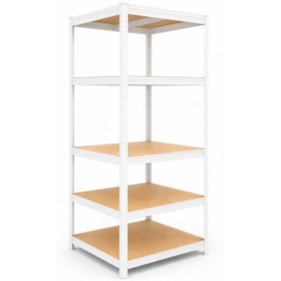 Relaxdays hyllsystem för tung last, HxBxD: 200x60x60 cm, 875 kg, vitt/brunt 5 hyllplan, förvaringshylla för källare och garage, att sätta ihop Relaxdays hyllsystem för tung last, HxBxD: 200x60x60 cm, 875 kg, vitt/brunt 5 hyllplan, förvaringshylla för källare och garage, att sätta ihop