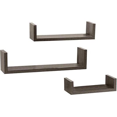 BAKAJI Set med 3 Vägghyllor Modern Design med sidokanter Hylla 1 Trähylla MDF Olika Storlekar (Wenge) BAKAJI Set med 3 Vägghyllor Modern Design med sidokanter Hylla 1 Trähylla MDF Olika Storlekar (Wenge)