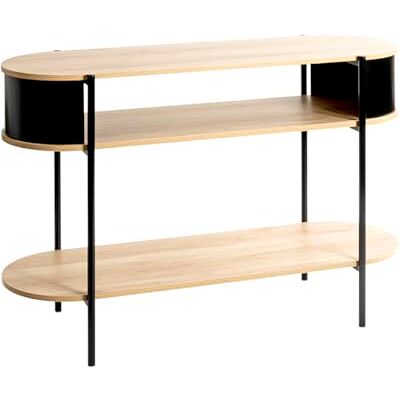 HAKU Konsol, ek, svart, av metall och spånskiva – mått: B 110 x H 76 x D 39 cm, stil: Modern. HAKU Konsol, ek, svart, av metall och spånskiva – mått: B 110 x H 76 x D 39 cm, stil: Modern.
