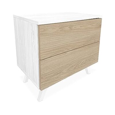 Somnia Descanso Nattbord nordisk stil Britta med 2 lådor Praktisk och elegant design Andersen-ekfärger, Mått: 52 cm (Bred) x 50 cm (höjd) x 34,8 cm (botten) Somnia Descanso Nattbord nordisk stil Britta med 2 lådor Praktisk och elegant design Andersen-ekfärger, Mått: 52 cm (Bred) x 50 cm (höjd) x 34,8 cm (botten)