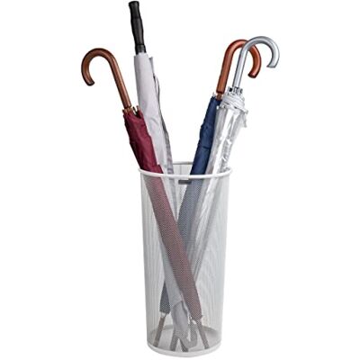 Mind Reader paraplyställ, omslagspappershållare, entré, metallnät, 1-pack, vit Mind Reader paraplyställ, omslagspappershållare, entré, metallnät, 1-pack, vit