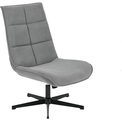 39F FURNITURE DREAM Modern svängstol med tygsäte med lutande funktion och metallbas, grå, 63,5 x 85 x 93 cm 39F FURNITURE DREAM Modern svängstol med tygsäte med lutande funktion och metallbas, grå, 63,5 x 85 x 93 cm