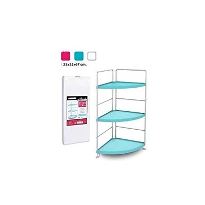 CONFORTIME Hylla metall-plast 3 hyllor 25x25x67cm Blandade färger CONFORTIME Hylla metall-plast 3 hyllor 25x25x67cm Blandade färger