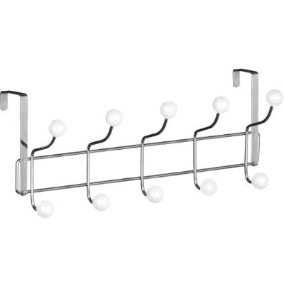 Premier Housewares Dörrgarderob, 10 krokar, vit, krom, plast, 12 x 41 x 16 Premier Housewares Dörrgarderob, 10 krokar, vit, krom, plast, 12 x 41 x 16