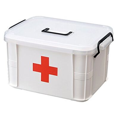 Levoberg medicinlåda förvaringsbox organisatör två lager med fack familj nödsituation förvaringsfodral 23,5 cm x 16,5 cm x 13,5 cm Levoberg medicinlåda förvaringsbox organisatör två lager med fack familj nödsituation förvaringsfodral 23,5 cm x 16,5 cm x 13,5 cm
