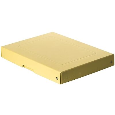 FALKEN Ref. 22001928000F PureBox Pastel 1 förvaringslåda med lock presentförpackning ingen plast A4-format höjd 40 mm utskuret handtag band gul FALKEN Ref. 22001928000F PureBox Pastel 1 förvaringslåda med lock presentförpackning ingen plast A4-format höjd 40 mm utskuret handtag band gul