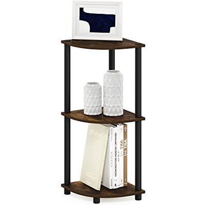 Furinno verktygslösa hyllor, konstruerat trä, bärnstensfärgad tall/svart, 3-nivåer Furinno verktygslösa hyllor, konstruerat trä, bärnstensfärgad tall/svart, 3-nivåer