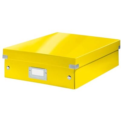 Leitz WOW Click and Store Förvaringsbox med avdelare, medium, gul, 60580016 Leitz WOW Click and Store Förvaringsbox med avdelare, medium, gul, 60580016