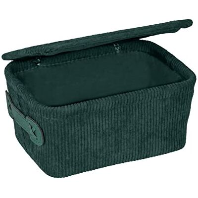 Wenko Anela Badkorg mörkgrön med lock, förvaringskorg, grön, 19 x 10 x 14 cm Wenko Anela Badkorg mörkgrön med lock, förvaringskorg, grön, 19 x 10 x 14 cm