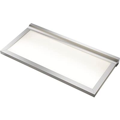 L&S LED-vägghylla, hylllampa, papershelf, 1 200 mm med aluminiumram, belyst mjölk 4 000 K neutral vit med strömbrytare 230 V, aluminiumfärgad L&S LED-vägghylla, hylllampa, papershelf, 1 200 mm med aluminiumram, belyst mjölk 4 000 K neutral vit med strömbrytare 230 V, aluminiumfärgad