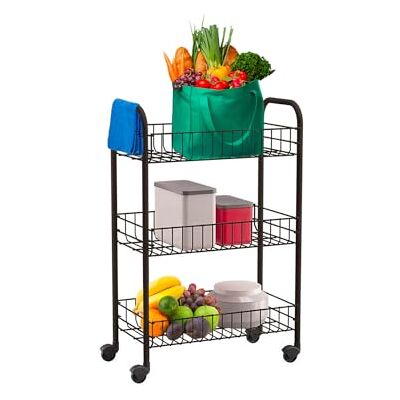 Avilia Svart köksvagn med hjul Platsbesparande multifunktionell för verktyg och tillbehör elegant och robust design perfekt för kök, badrum och kontor enkel montering Avilia Svart köksvagn med hjul Platsbesparande multifunktionell för verktyg och tillbehör elegant och robust design perfekt för kök, badrum och kontor enkel montering