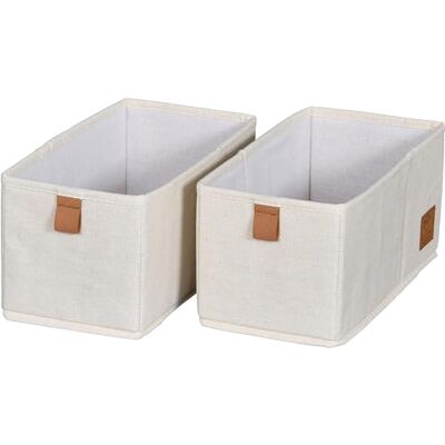 LOVE !T STORE !T LOVE IT STORE IT Premium lådbox 2 delar – klädskåp arrangör av linne bomullsblandning – förstärkt med kartong – set med två små lådor – beige – 30 x 15 cm LOVE !T STORE !T LOVE IT STORE IT Premium lådbox 2 delar – klädskåp arrangör av linne bomullsblandning – förstärkt med kartong – set med två små lådor – beige – 30 x 15 cm