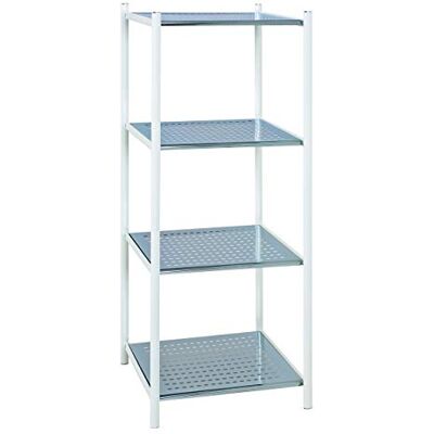 HAKU Hylla krom, vit, Metall, metall Storlek: B 40 cm x H 103 cm x D 35 cm, Stil: Modern HAKU Hylla krom, vit, Metall, metall Storlek: B 40 cm x H 103 cm x D 35 cm, Stil: Modern